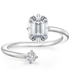Swirl Toi et Moi Emerald Lab Diamond Ring