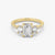 Three Stone Emerald Pavé Lab Diamond Engagement Ring