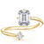 Swirl Toi et Moi Emerald Lab Diamond Ring