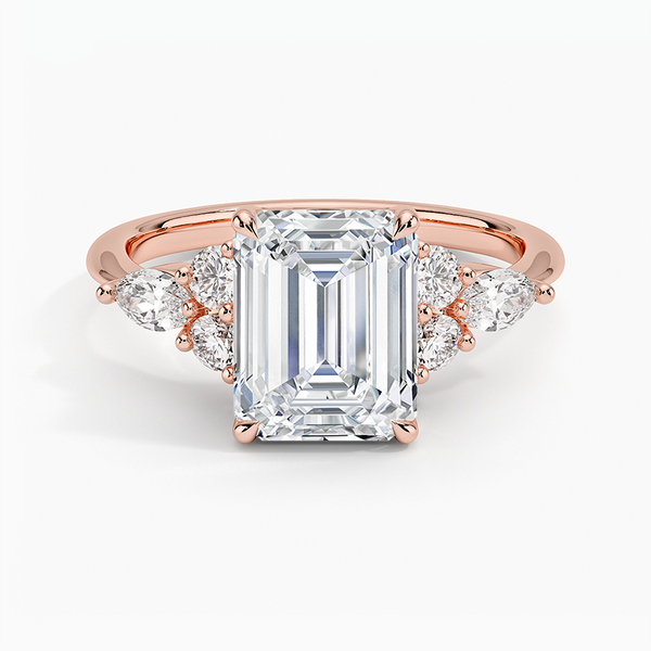Nazia Emerald Lab Diamond Engagement Ring
