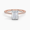 Two Tone Pavé Emerald Lab Grown Diamond Engagement Ring