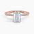 Two Tone Pavé Emerald Lab Grown Diamond Engagement Ring