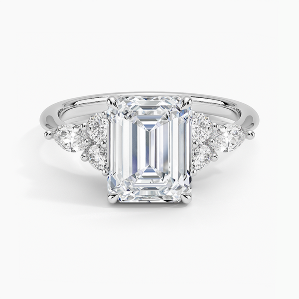 Nazia Emerald Lab Diamond Engagement Ring