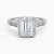 Half Bezel Emerald Lab grown Diamond Engagement Ring