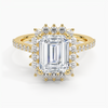 Sun Emerald Lab Grown Diamond Engagement Ring
