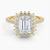 Sun Emerald Lab Grown Diamond Engagement Ring
