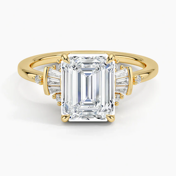 Sunshine Emerald Lab Grown Diamond Engagement Ring
