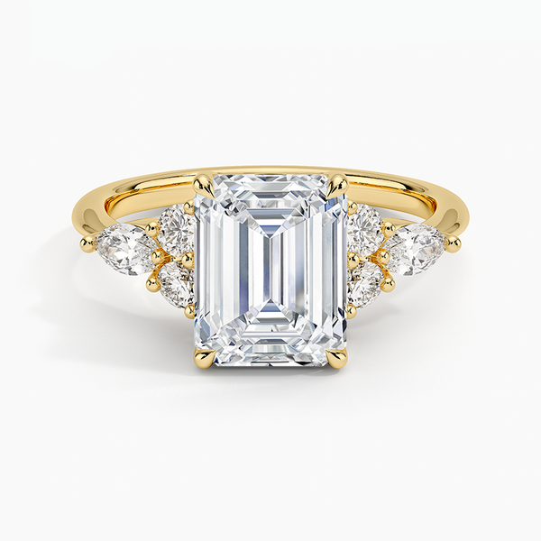Nazia Emerald Lab Diamond Engagement Ring