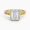 Half Bezel Emerald Lab grown Diamond Engagement Ring