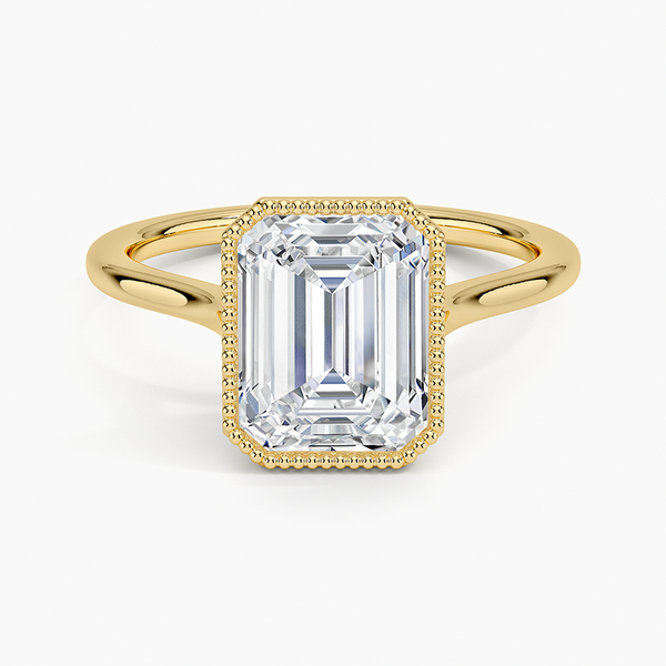 Mahi Bezel Emerald Lab Grown Diamond Engagement Ring