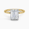 Mixed Metal Emerald Lab Grown Diamond Engagement Ring