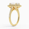 Double Halo Emerald Lab Grown Diamond Engagement Ring