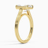 Half Bezel Emerald Lab grown Diamond Engagement Ring